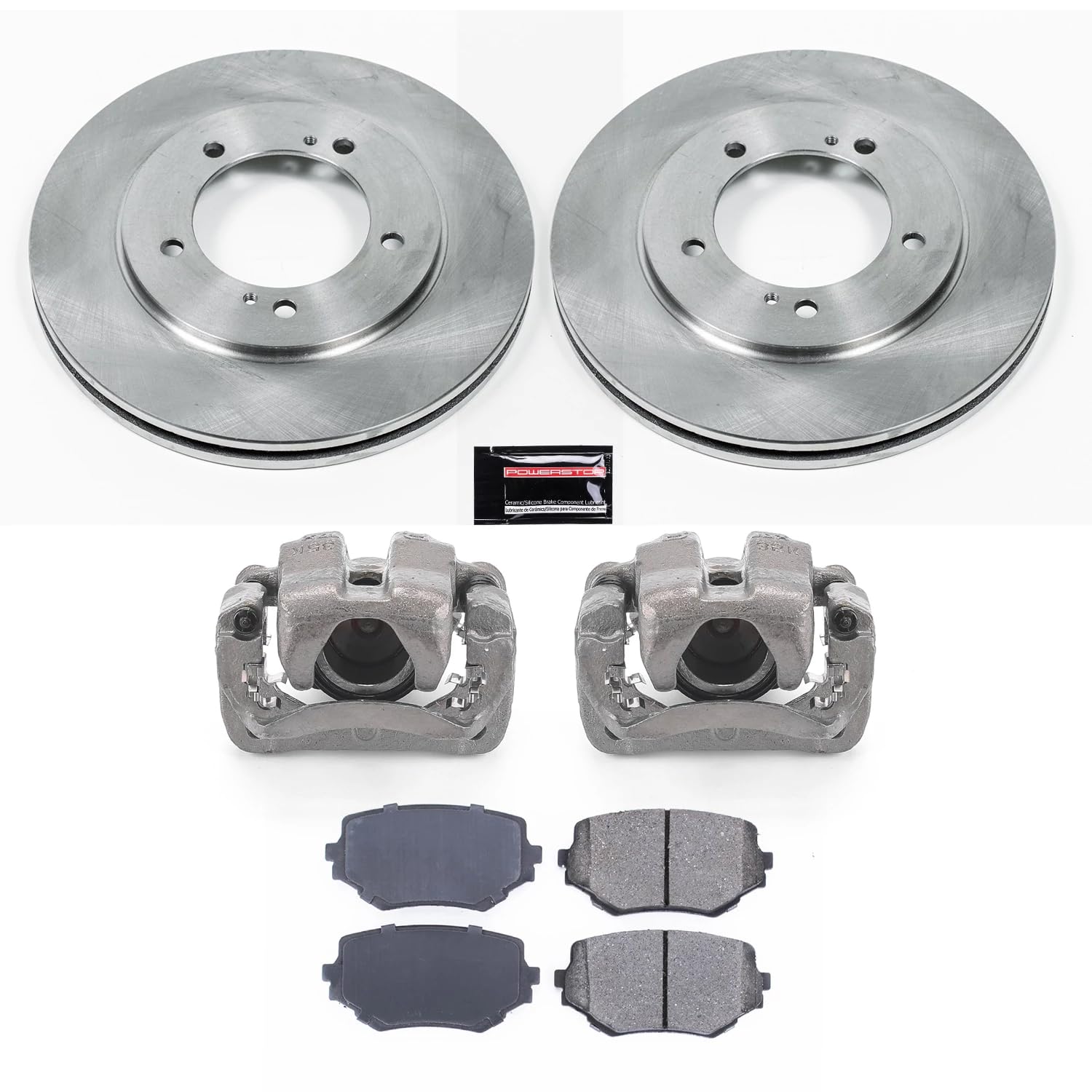 Power Stop KCOE5109 Front Stock Replacement Caliper Kit- OE Rotors, Ceramic Brake Pads, Calipers For Suzuki Grand Vitara 2000-2005, Suzuki XL-7 2002-2004 [Model Specific]