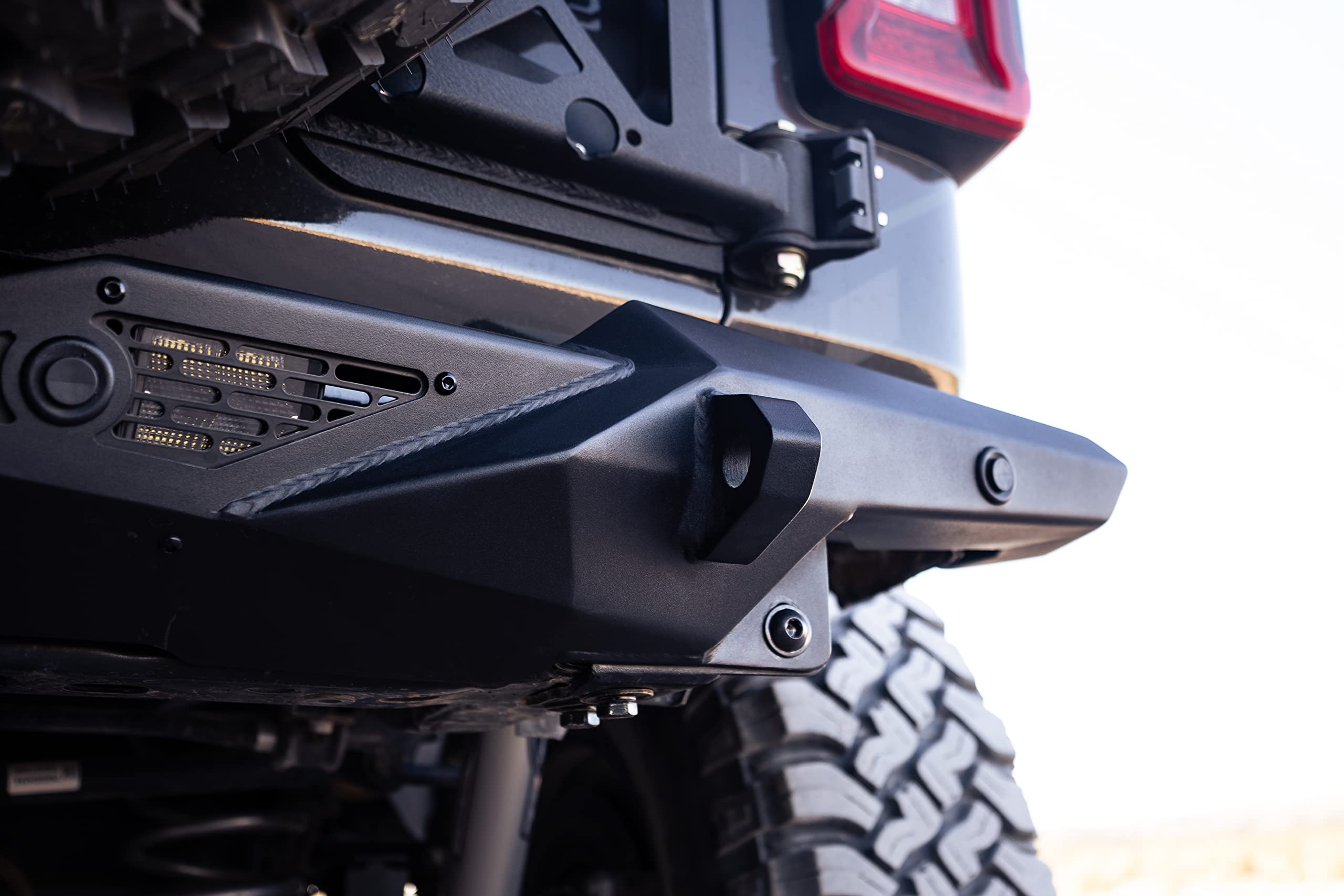 Offroad DV8 Spec Series Rear Bumper for 2018-2025 Jeep Wrangler JL | Accepts 3" Pod Lights | Clevis Mounts for D-Ring Shackles | Retains OEM Features