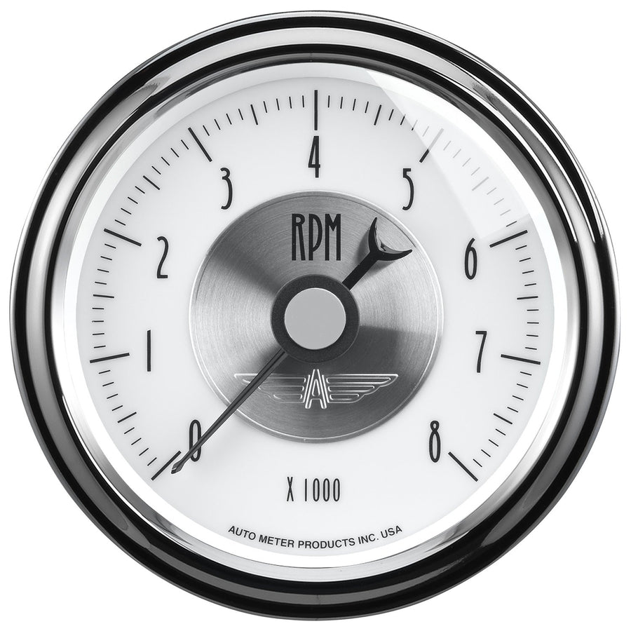 Auto Meter Prestige Pearl 3-3/8" Electric in-Dash Tachometer (0-8,000 RPM, 85.7mm)