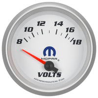 MOPAR Auto Meter 880252 Electric Voltmeter Gauge,2.625 in.
