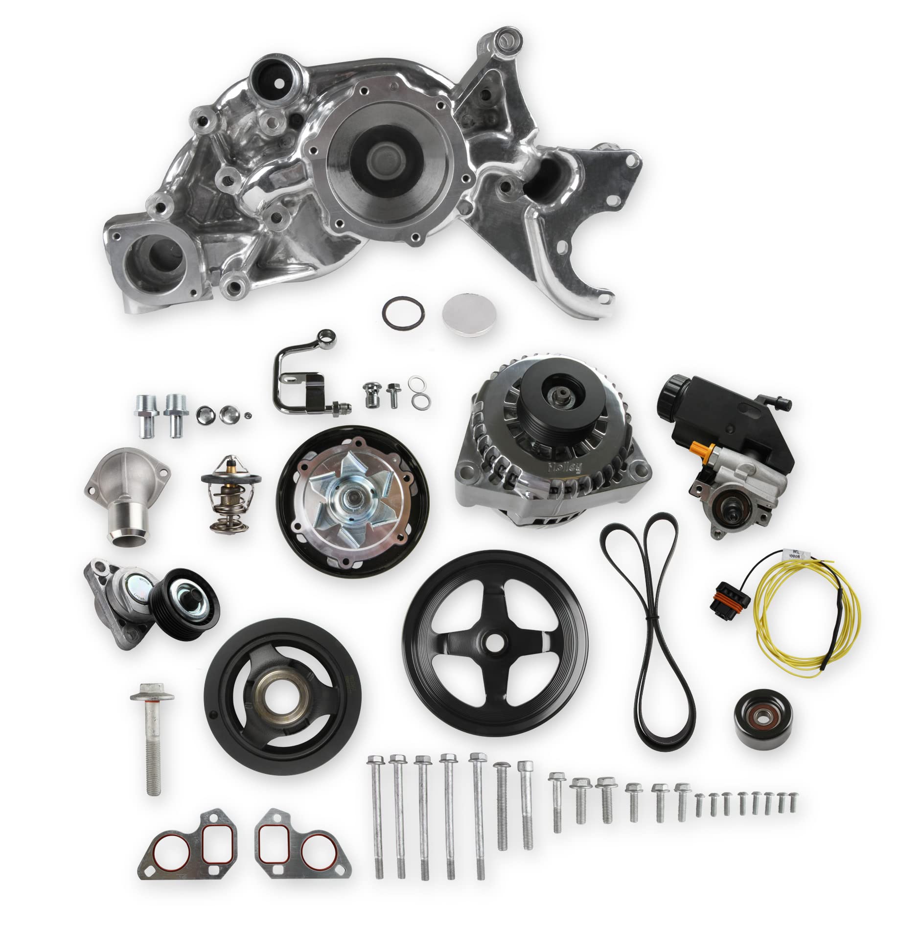 Mid-Mount Holley 20-186P Race Accessory System- Polished Finish