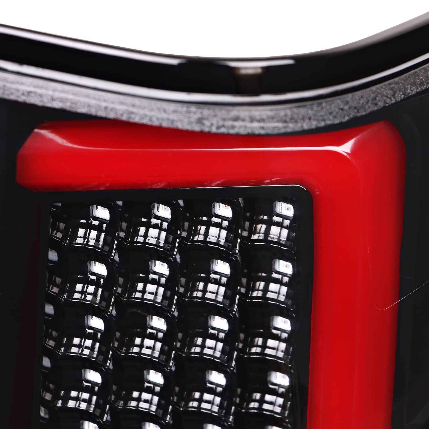 Pearl Black SPEC-D TUNING LED Tail Lights w/Red LED Light Bar Compatible with 2004-2015 Nissan Titan, Left + Right Pair Assembly