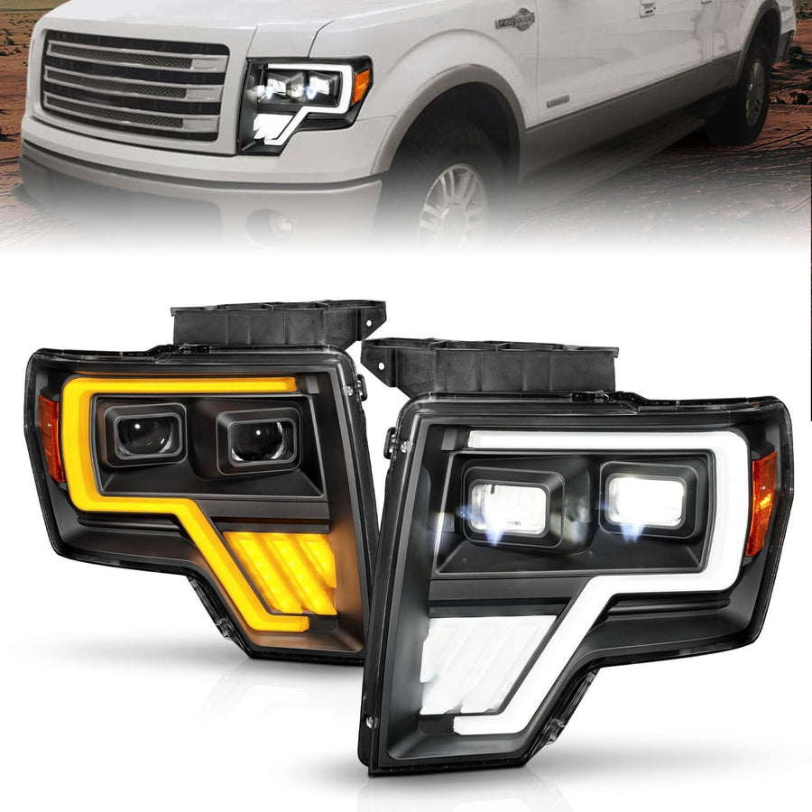 Black Anzo Seqential DRL Bar Projector LED Headlights