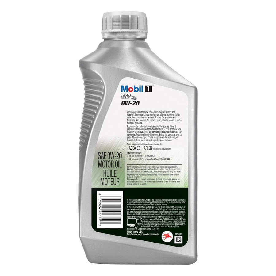 0W-20 Mobil 1 ESP X2 Full Synthetic Motor Oil, 1 Quart