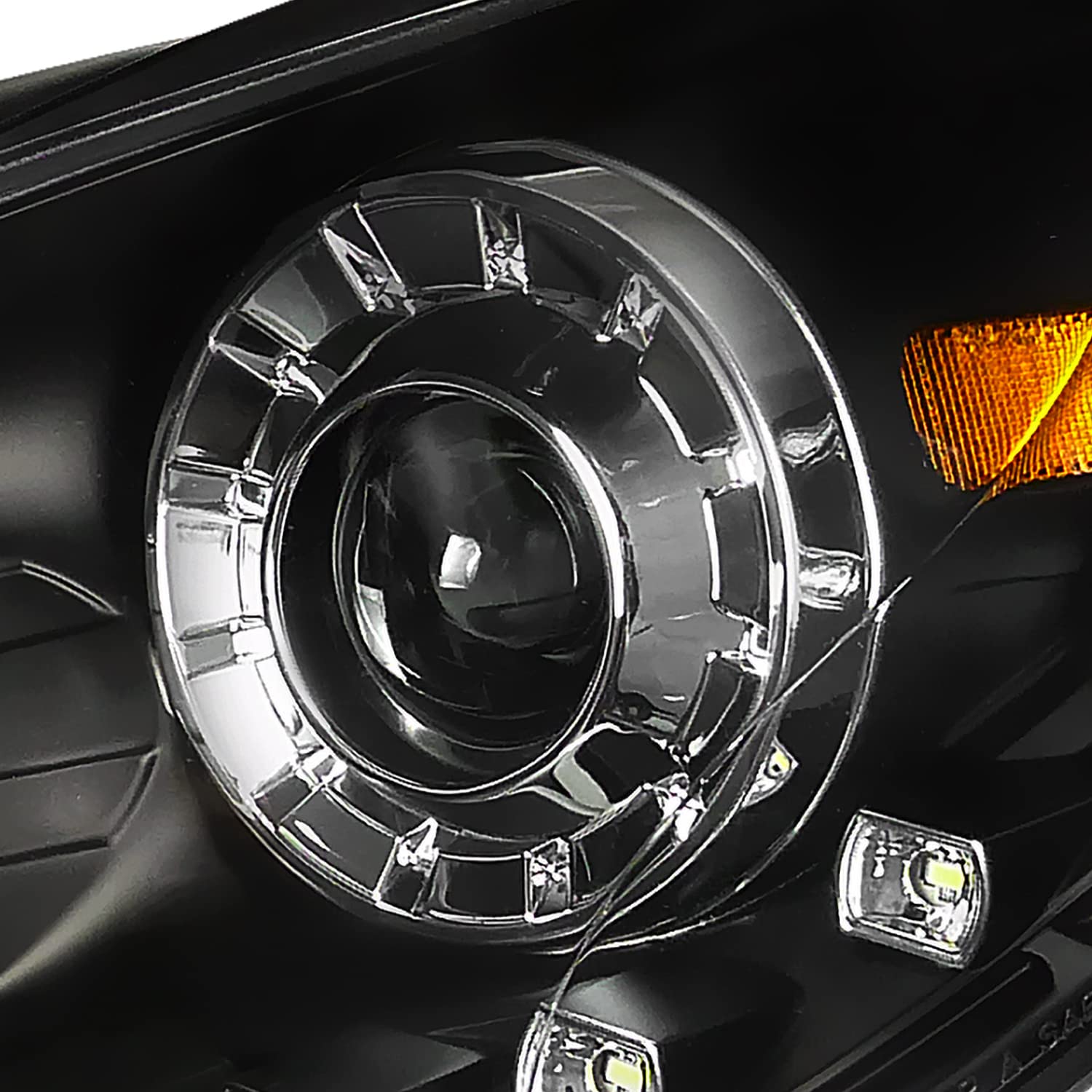 Black Projector Headlights SPEC-D TUNING Compatible with 2011-2014 Hyundai Sonata, Left + Right Pair Headlamps Assembly