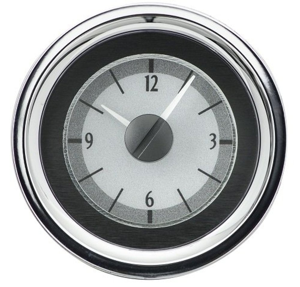 Dakota Digital 55 56 Chevy Analog Clock Gauge for VHX gauges only Silver Alloy Red Backlighting VLC-55C-S-R