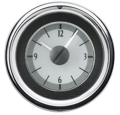 Dakota Digital 55 56 Chevy Analog Clock Gauge for VHX gauges only Silver Alloy Red Backlighting VLC-55C-S-R
