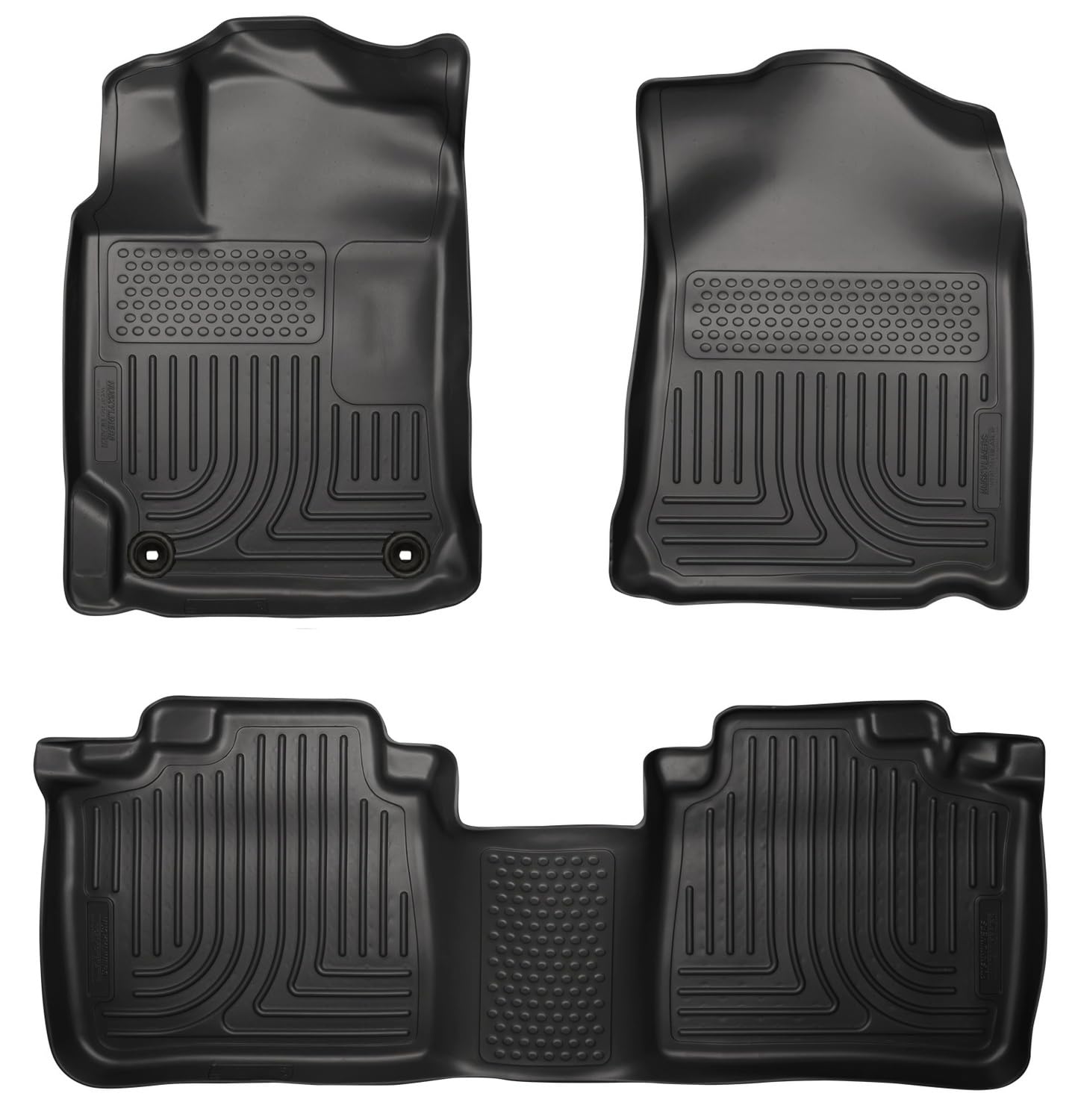 Husky Liners Floor Mats Weatherbeater | Fits 2012-2017 Toyota Camry | Front & 2nd Row, 3-pc Black - 98901