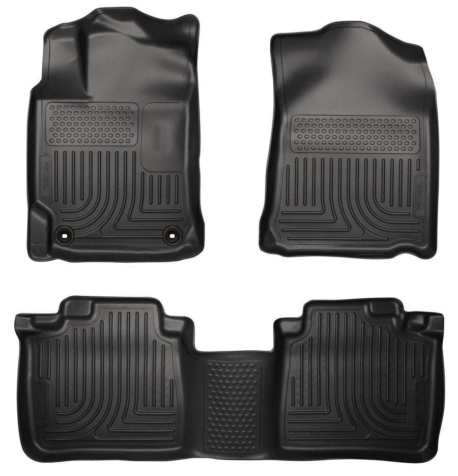 Husky Liners Floor Mats Weatherbeater | Fits 2012-2017 Toyota Camry | Front & 2nd Row, 3-pc Black - 98901