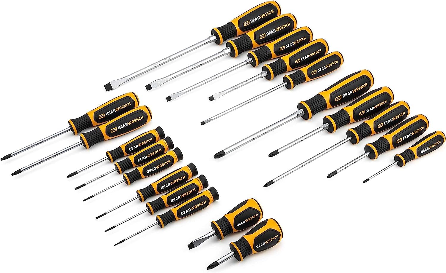 20 Pc. GEARWRENCH Phillips/Slotted/Torx Dual Material Screwdriver Set - 80066H