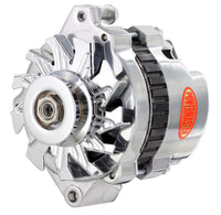 Alt Powermaster GM CS130 Polish 105A 1V Pulley Str MTG 6.14" 1-Wire or OE Hookup