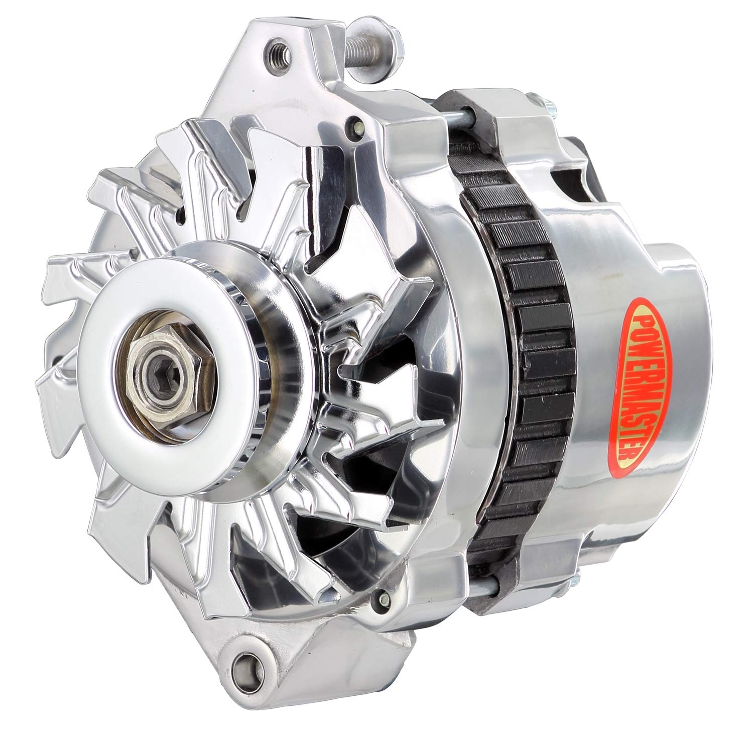Alt Powermaster GM CS130 Polish 105A 1V Pulley Str MTG 6.14" 1-Wire or OE Hookup