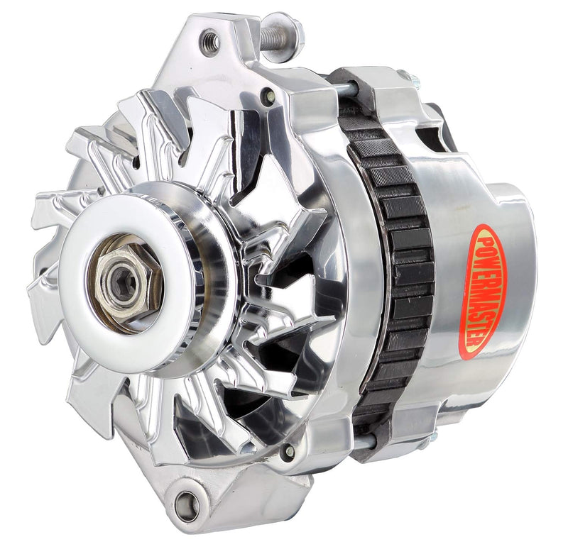 Alt Powermaster GM CS130 Polish 105A 1V Pulley Str MTG 6.14" 1-Wire or OE Hookup