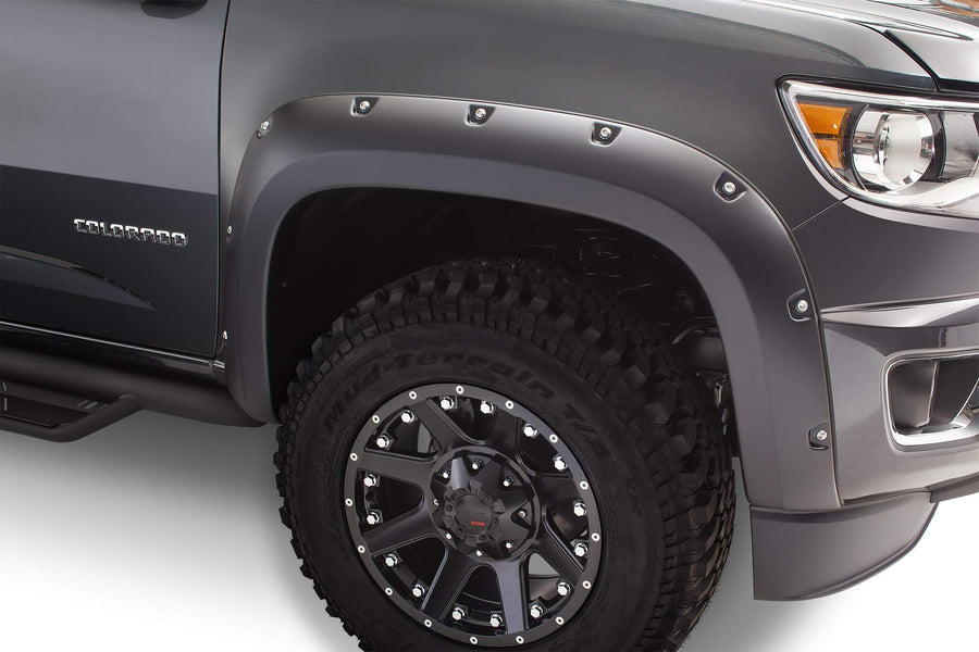 Fender Flares Black Horse Riveted Style Compatible with 2015-2022 Chevrolet Colorado (Excludes ZR2)-FF-CHCO-SM-PKT