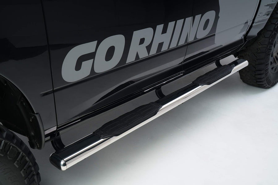 5" Oval Go Rhino 1000 Series Sidesteps | 73", Stainless Steel, Polished | 10573PS