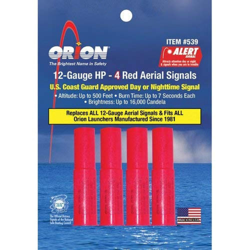 Orion Areial Safety Flare Refill, Red (4 Piece Pack)