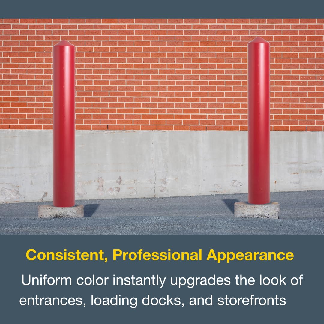 Bollard Covers Eagle for 6 Inch Poles - 56" Tall, Durable Smooth HDPE Plastic - Trimmable Red Bollard Post Sleeve for Parking Lots, Warehouses, and Loading Docks, 1736R