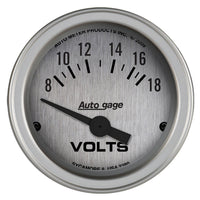 Auto Meter 2-1/16" Silver Voltmeter with Panel (2380