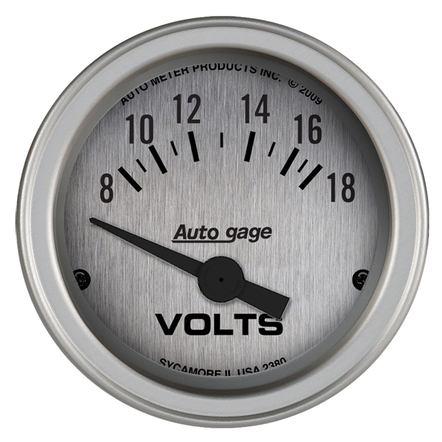 Auto Meter 2-1/16" Silver Voltmeter with Panel (2380