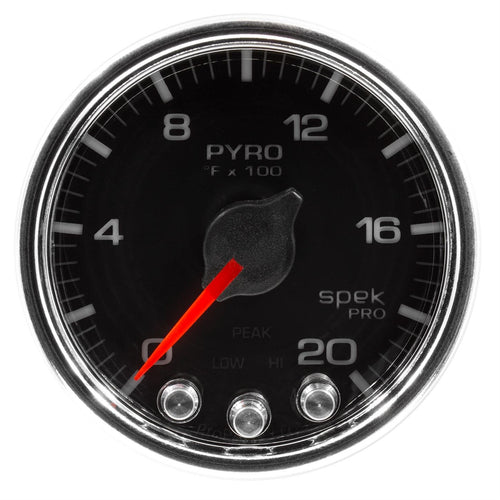 AutoMeter Gauge, P31031 Pyro. (Egt), 2 1/16", 2000ºf, Stepper Motor W/Peak & Warn, Blk/Chrm, Spek