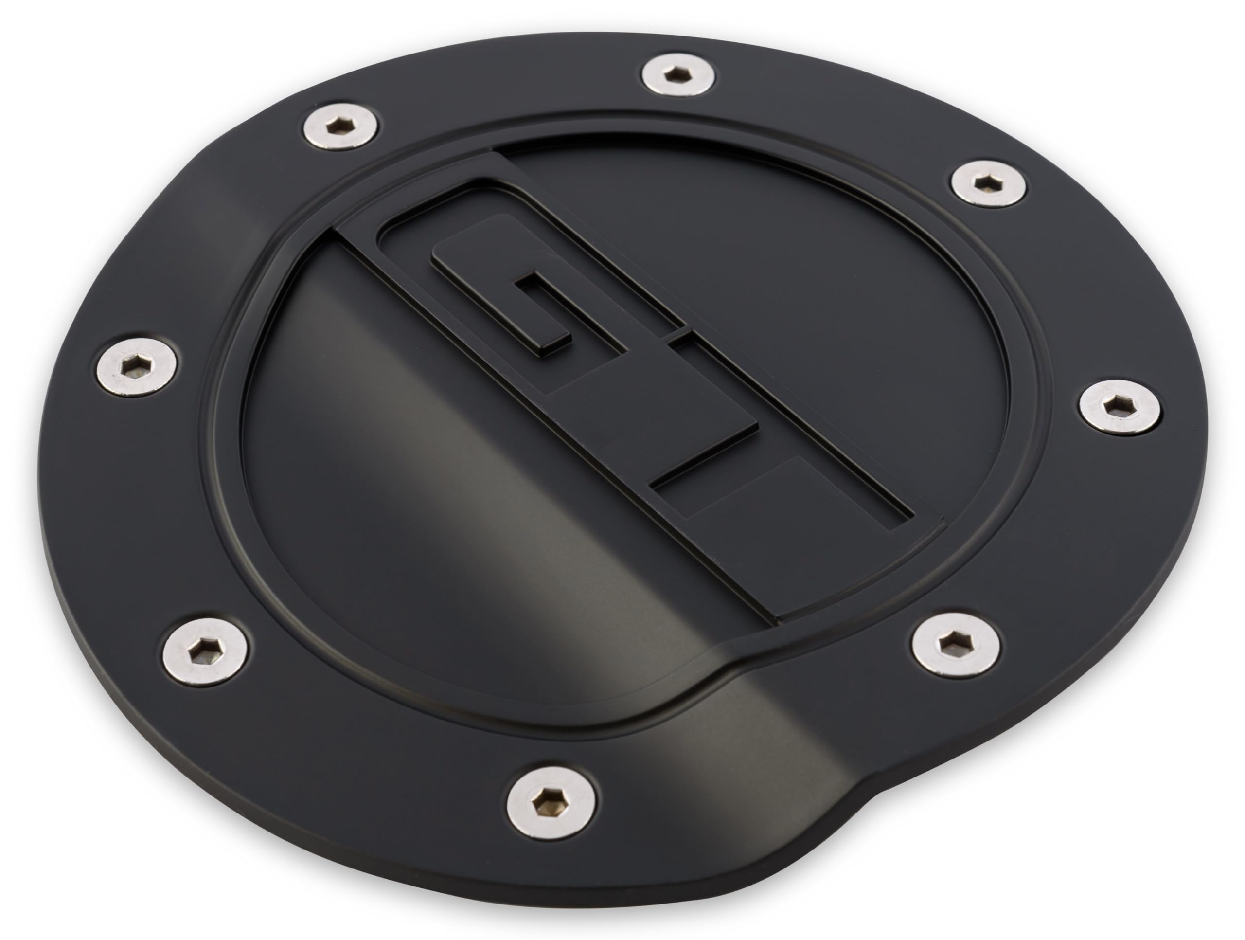 Muscle Cars Drake Comp Series Fuel Door with 'GT' Lettering in Satin Black Finish, Compatible with Ford Mustang GT 2015-2021, Model FR3Z-6640526-GA