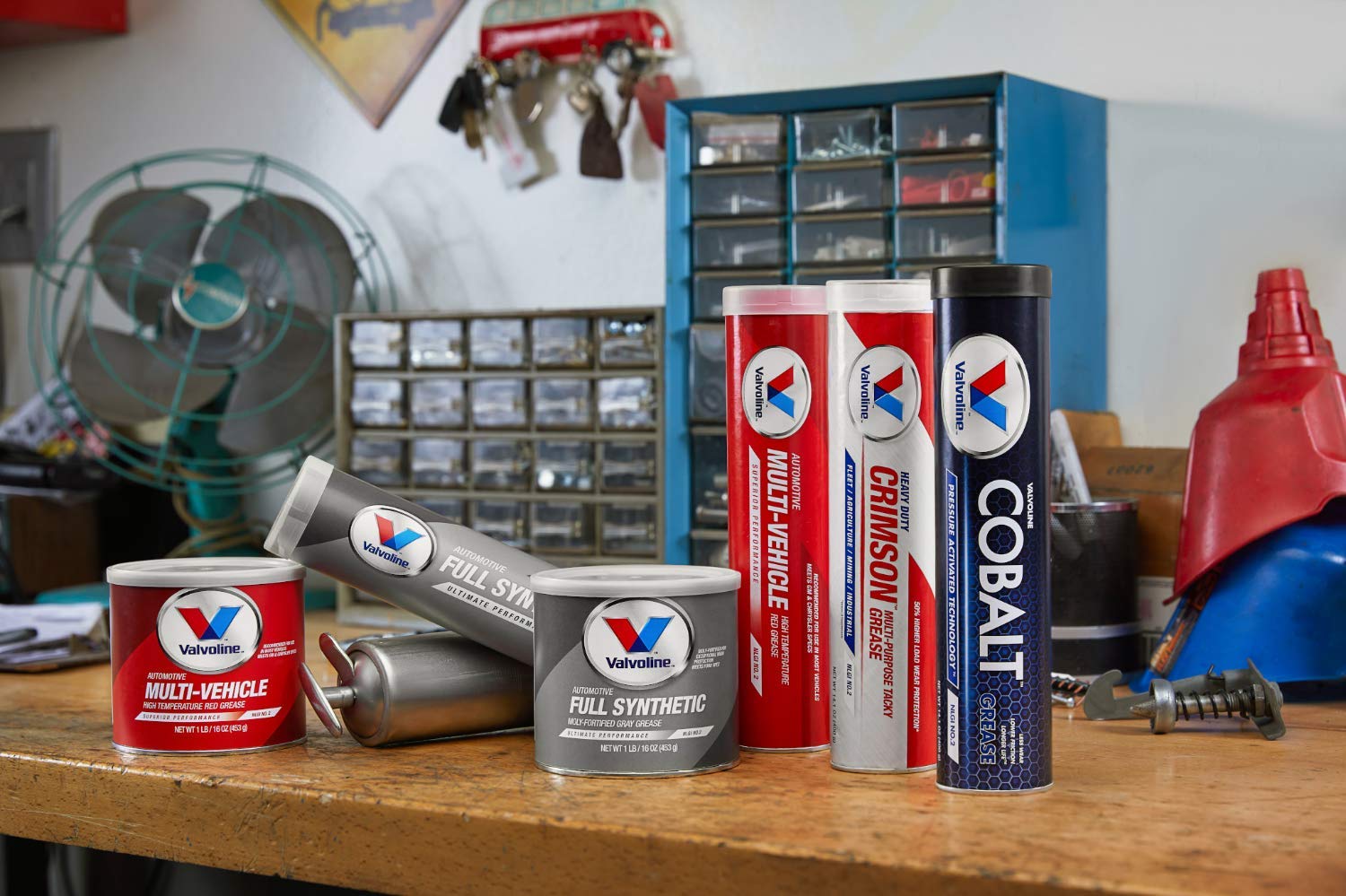 VV614 Valvoline Multi-Vehicle High Temperature Red Grease 1 LB Tub