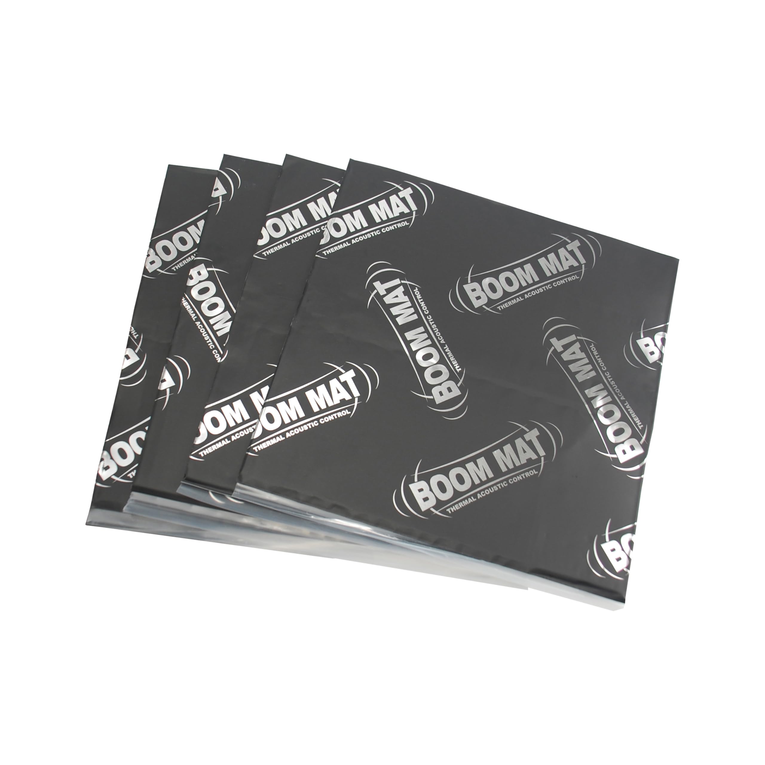 Boom Mat Design Engineering Sound Deadening Material with Adhesive Backing | 12" x 12.5" x 2mm (Pack of 4)