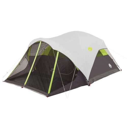 Coleman 6-Person Steel Creek Tent with Screened Porch & Integrated Rainfly, Weatherproof Tent Sets Up in Minutes, Fits Queen-Size Airbed