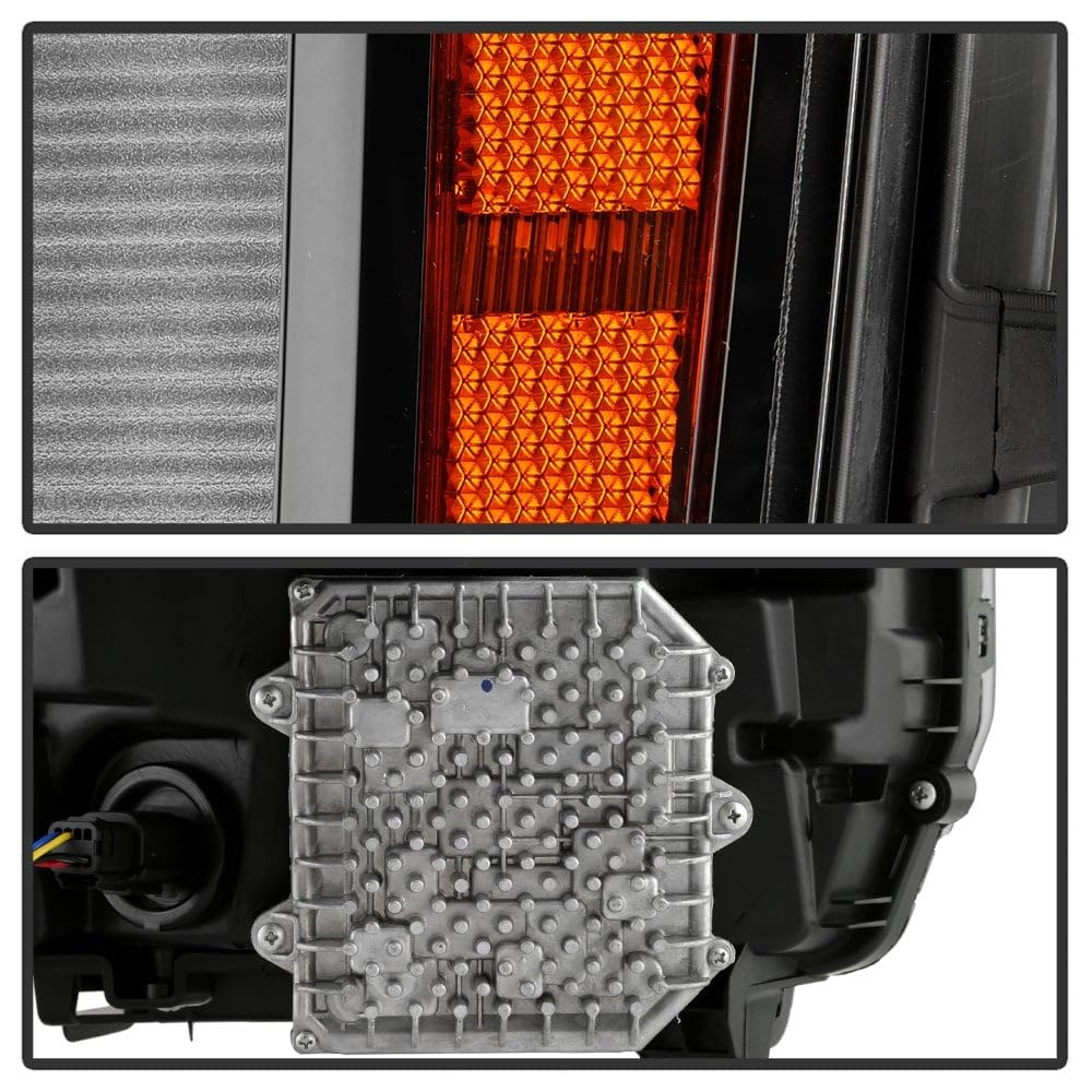 GMC Sierra Spyder (POE) 14-15 1500/15-19 2500 3500 Upgrade (16 Facelift to 14 Model Fit Non LED DRL Model) Full LED Projector Headlights - Black