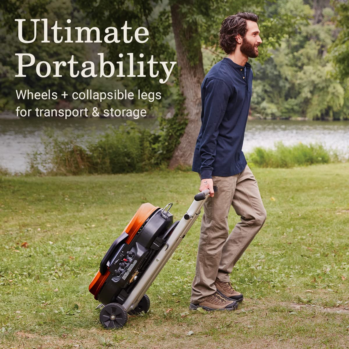 RoadTrip Coleman 285 Portable Stand-Up Propane Grill with 3 Adjustable Burners & Instastart Ignition, 20,000 BTUs of Power for Outdoor Cooking, Camping, Tailgating, Grilling, BBQs, & More