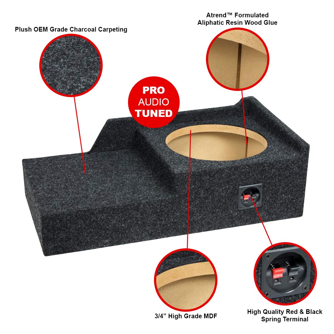 Bbox 10 Inch Single Sealed Subwoofer Enclosure - Accu-Tuned Sealed Subwoofer Boxes & Enclosures - Subwoofer Box Improves Sound, Audio Quality & Bass - Fits 2004 - 2008 Ford F150 Super Crew / Super Cab
