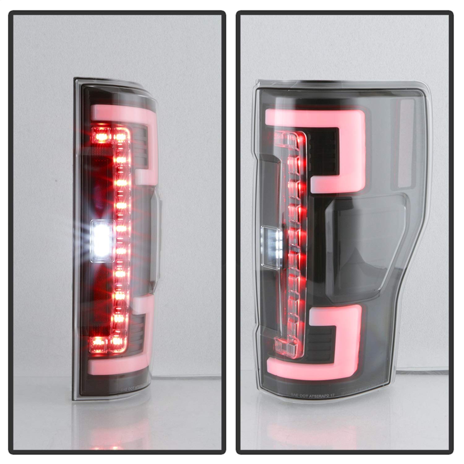 Ford F250 Superduty Spyder 5085580 17-18 (Halogen Bulb Model Only Do Not Fit LED Model) LED Tail Lights - Black