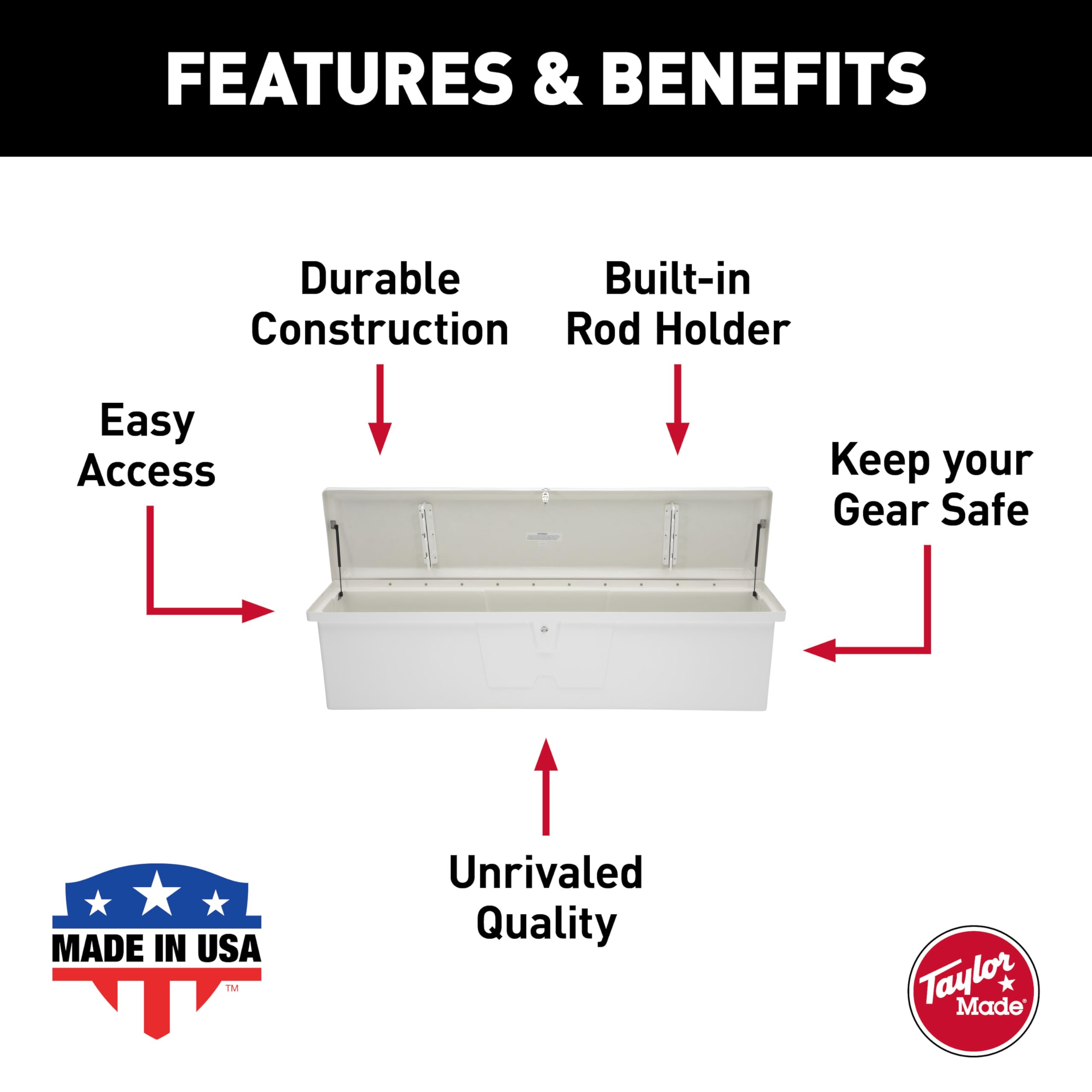 Stow 'N Go Fiberglass Fisherman's Dock Box TAYLOR MADE PRODUCTS