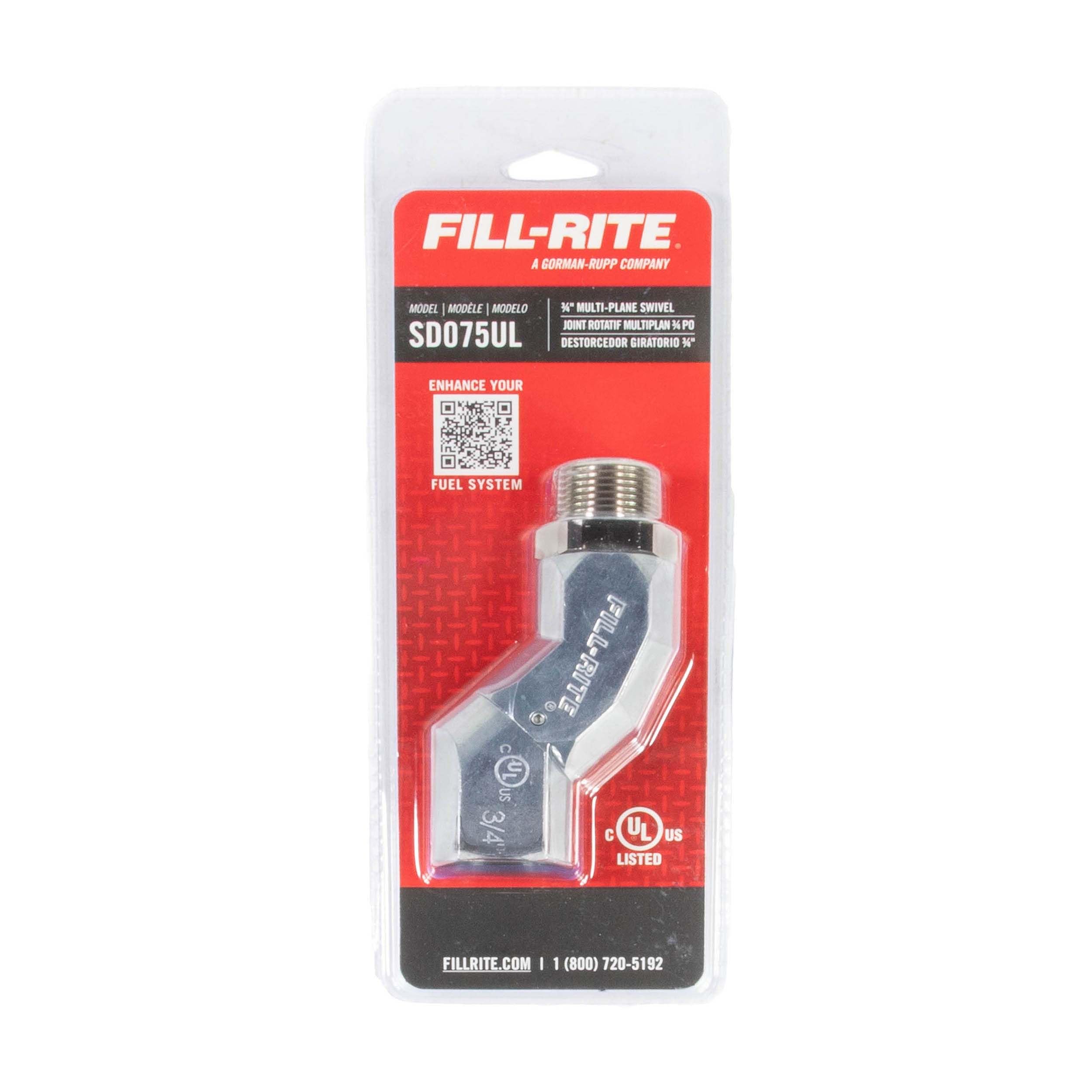 3/4 Inch Fill Rite S075H1314 Multi Plane Swivel with 360 Degree Swivel and Double O Ring Seals for Fuel Transfer Pumps and Hoses