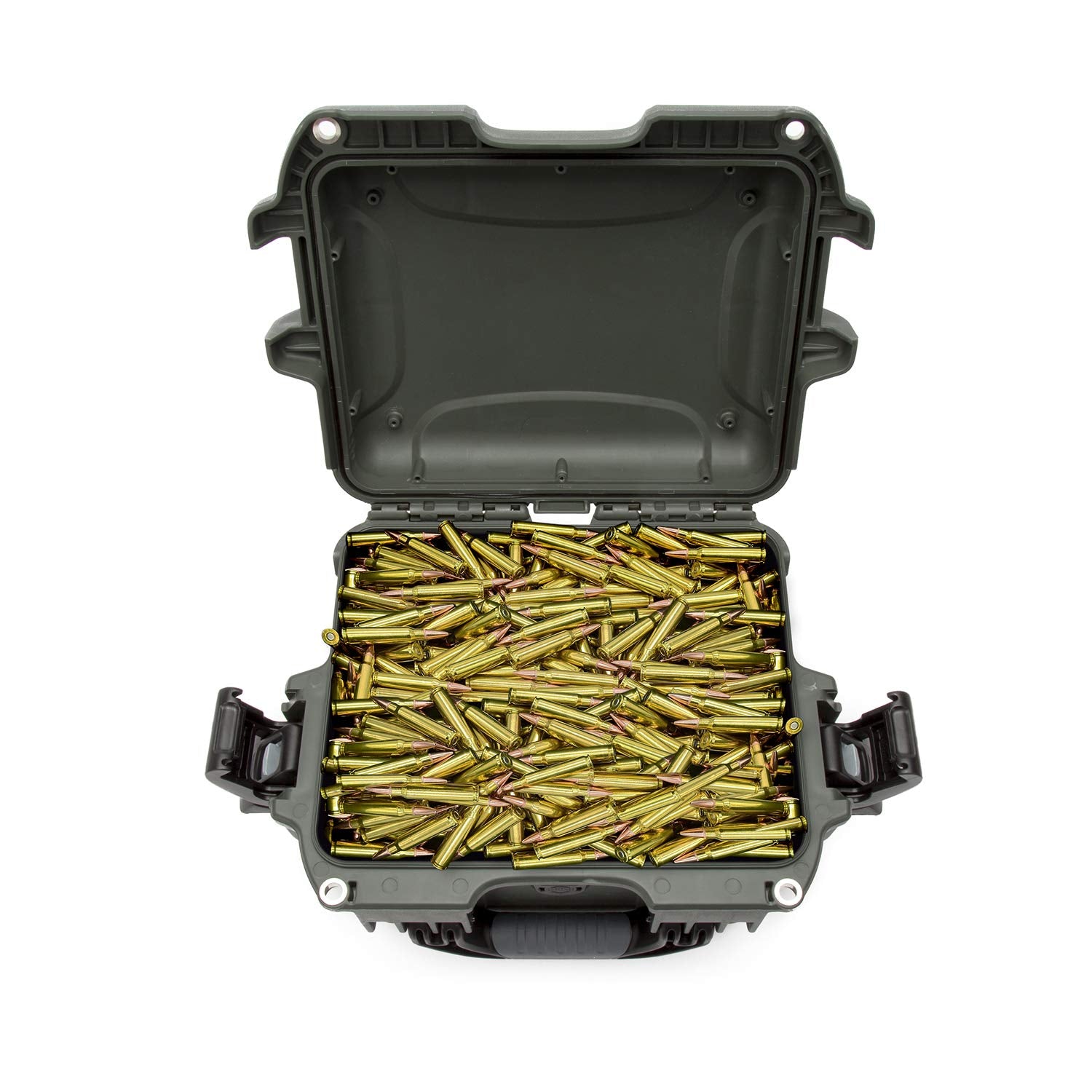Olive Nanuk 908 Waterproof Hard Case for Gun Ammo w/White Target Logo