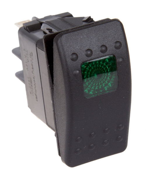 Daystar Green Light Rocker Switch 20 AMP Single Pole