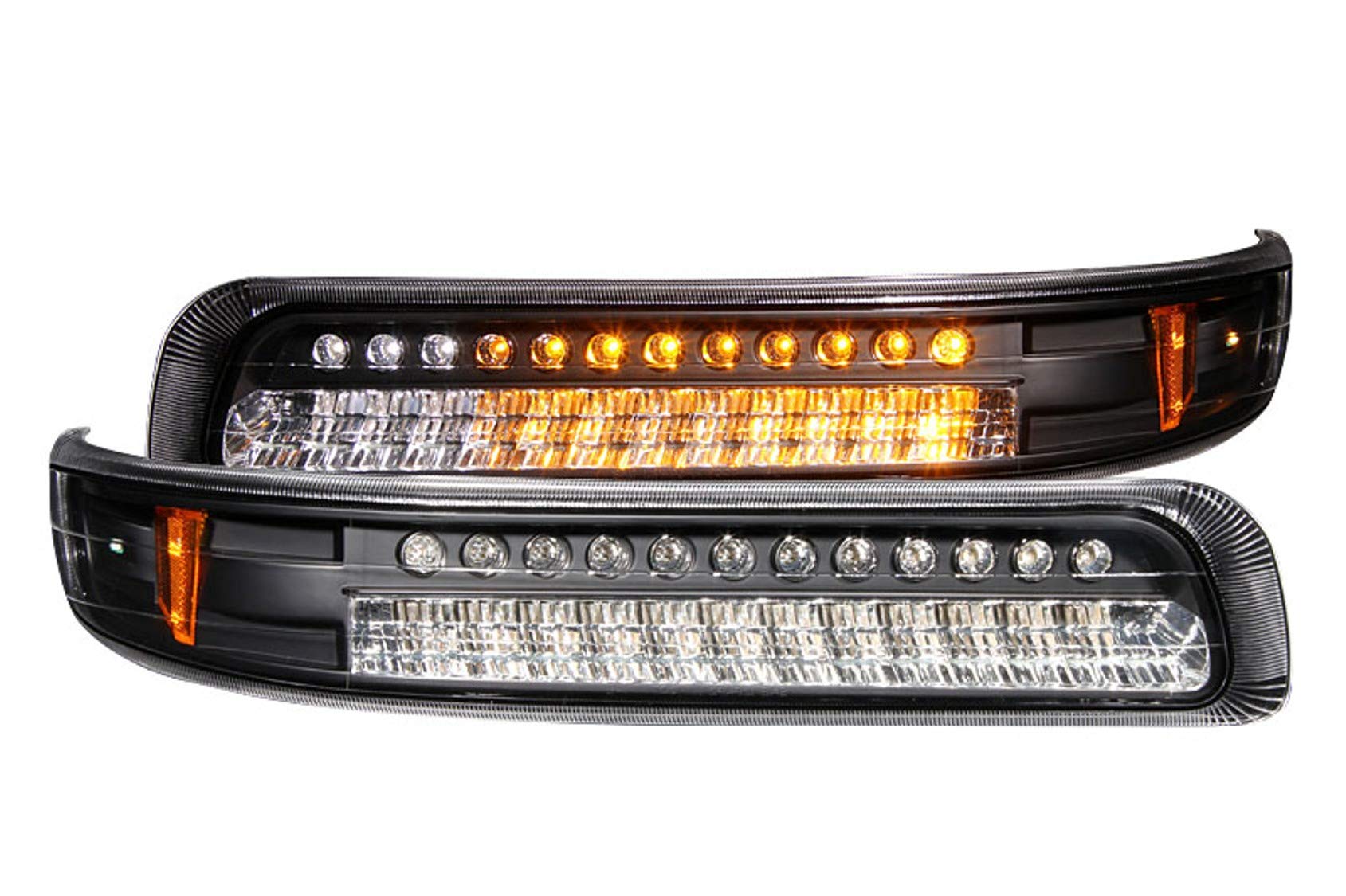 Chevrolet Silverado Anzo USA 511055 Black LED w Parking Light Assembly /Amber Reflectors - (Sold in Pairs)