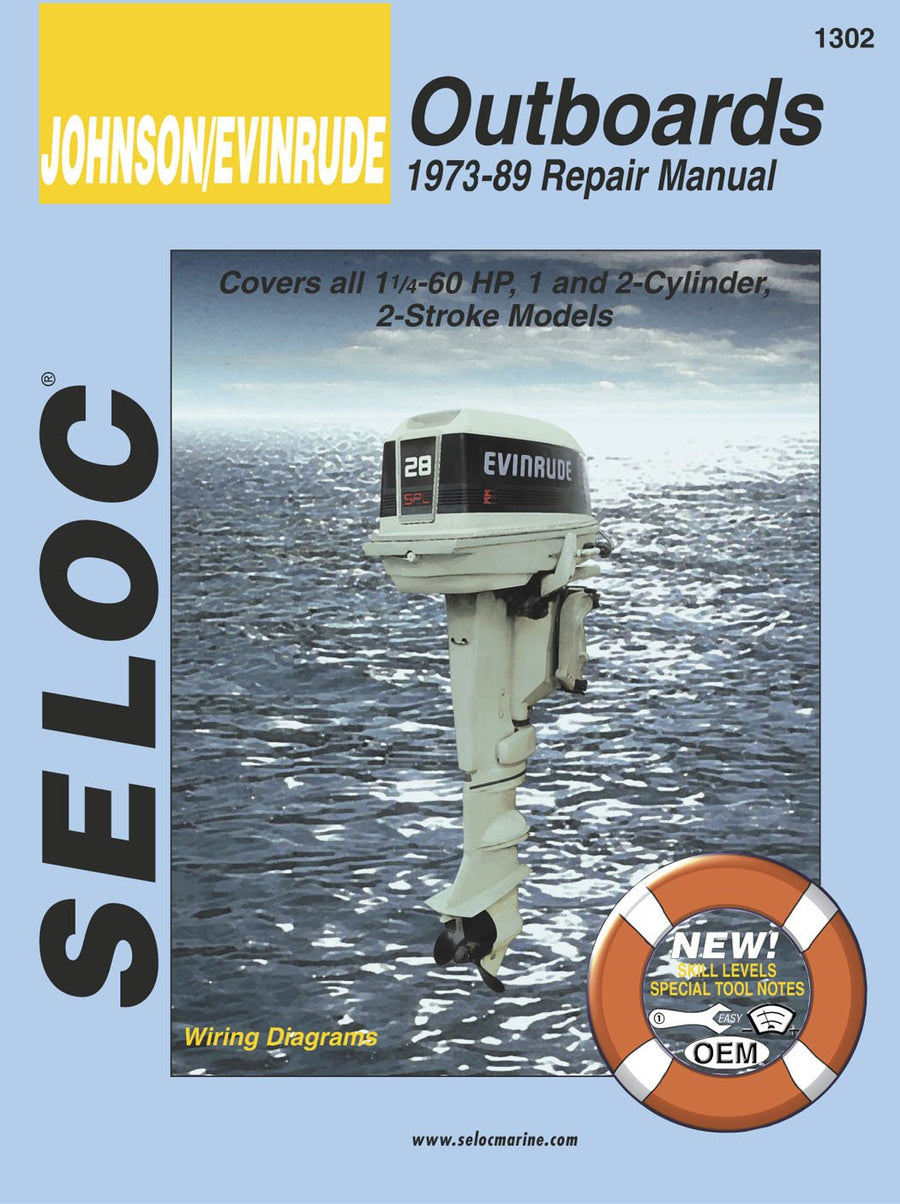 Sierra International 18-01302 Seloc Manual Johnson/Evinrude Outboards Repair 1973-1989 1.25-60 HP 1-2 Cylinder 2 Stroke Model