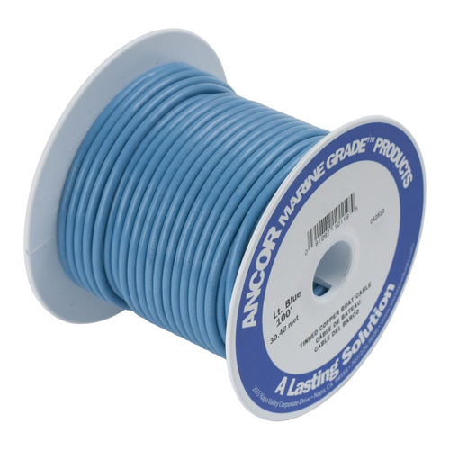 Marine Grade Ancor 101910 Electrical Primary Tinned Copper Boat Wiring (16-Gauge, Light Blue, 100-Feet)