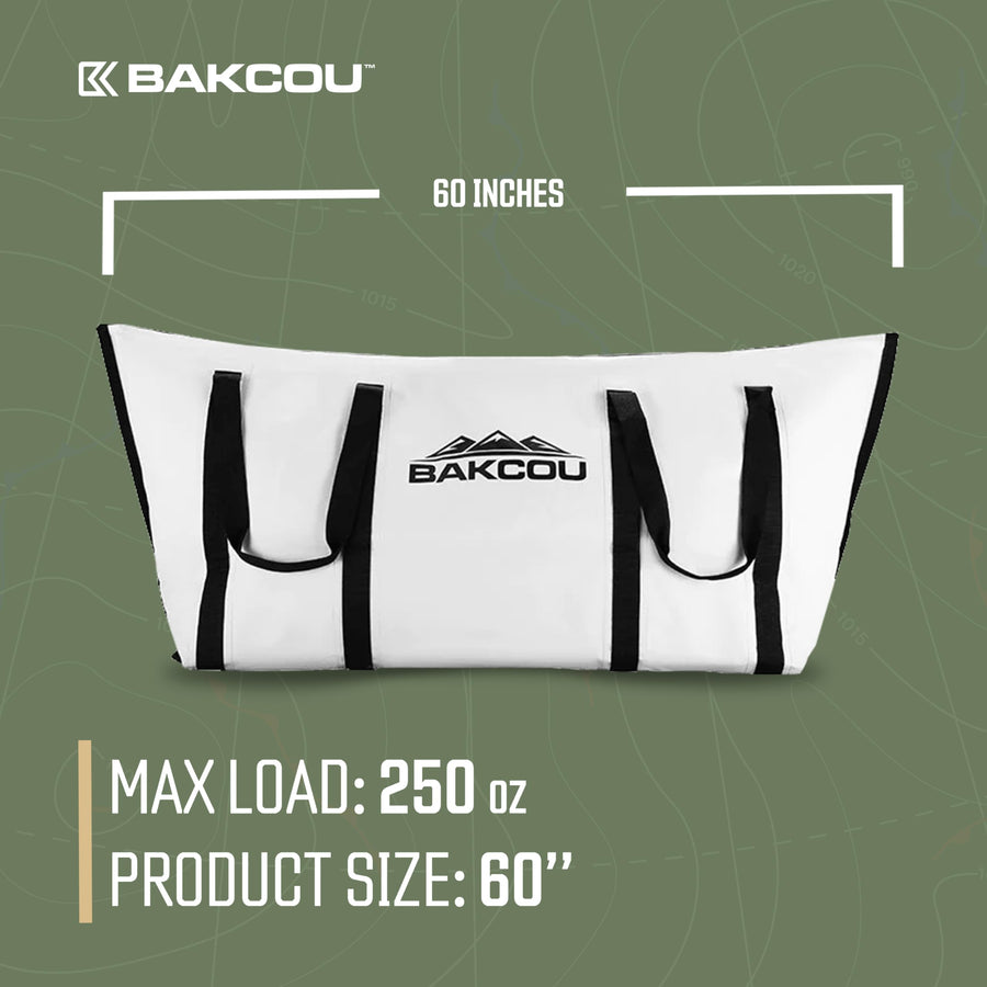 Bakcou - Game or Insulated Gear Bag - Harvest Hauler for eBike Trailer - Keeps Game Fresh, Compact and Portable - Waterproof Cooler Bag - 60 Inch