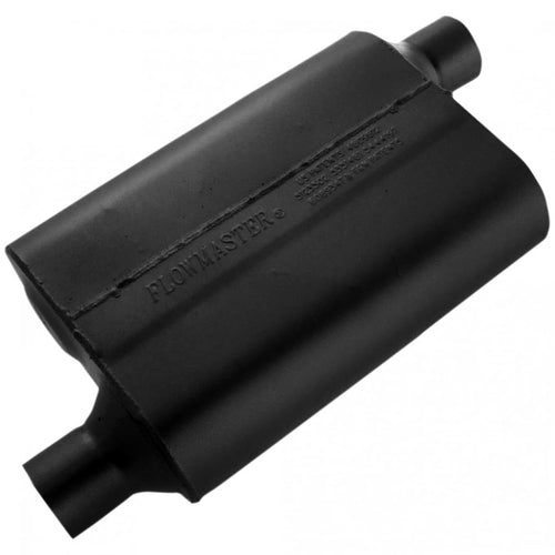 Flowmaster 40 Series Muffler Original Chambered – 2.25” Offset In / 2.25” Offset Out – Aggressive Sound – 16-Gauge Aluminized Steel – For Muscle Cars, Street Rods, Trucks & SUVs (42443)