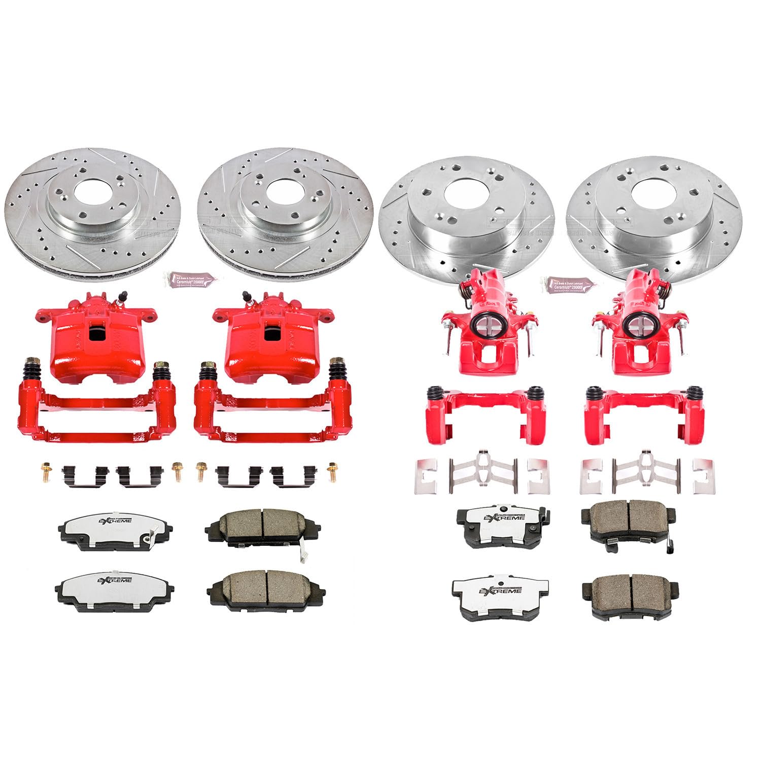 Power Stop KC2441-26 Z26 Street Warrior Front & Rear Brake Kit For Acura RSX 2002-2006 [Model Specific]