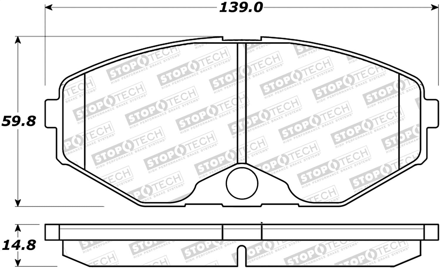 Front StopTech 308.04860 Brake Pads with Shims and Hardware Street