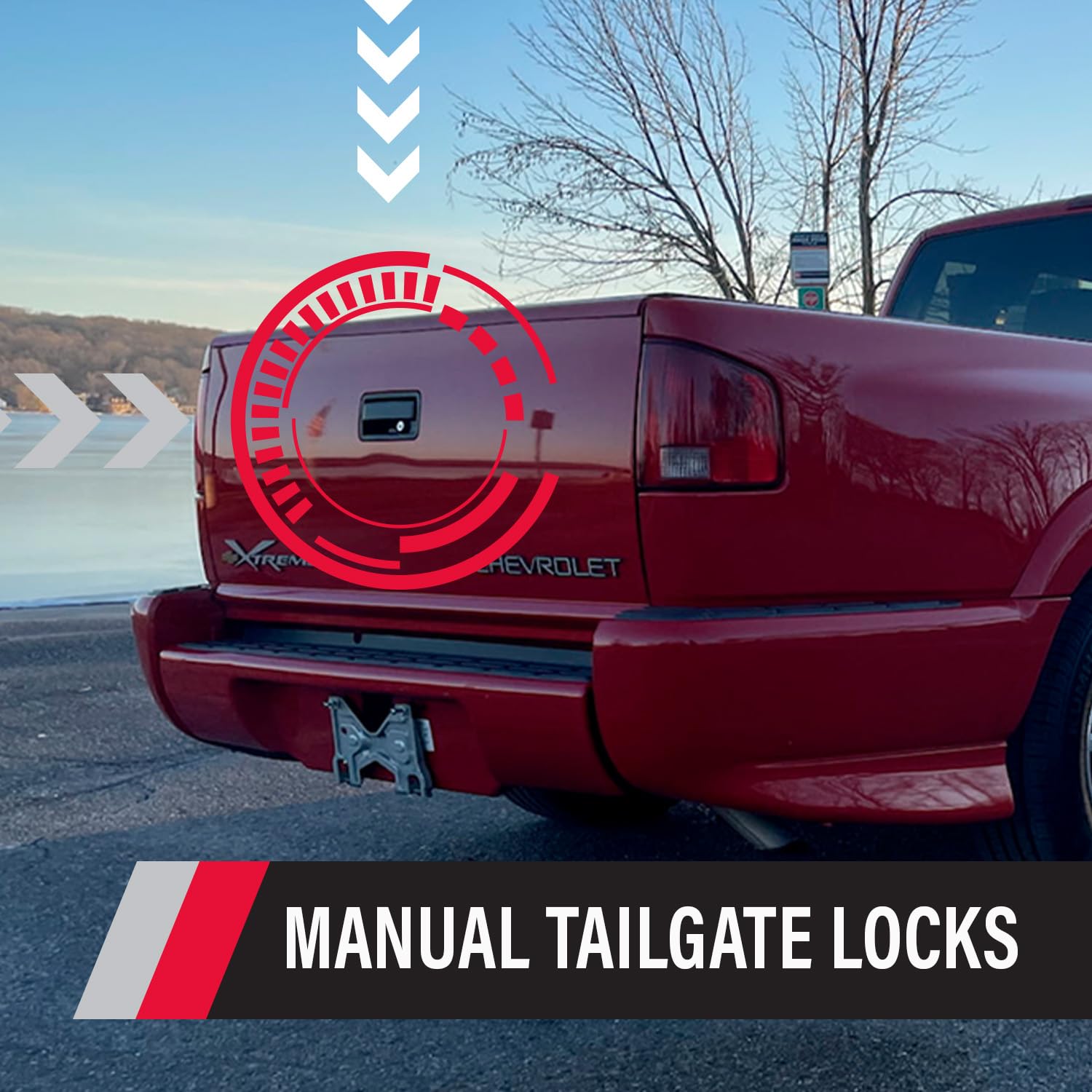 Manual Tailgate Lock Pop & Lock PL1600 for Chevy/GMC/Isuzu Black