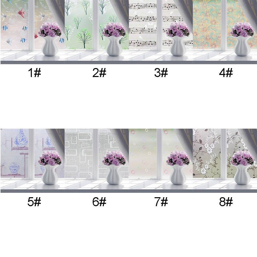 PV Static Window Sticker Privacy Screen 60 x 200 cm (Style 8) Non Zero As Pictured, Style 4