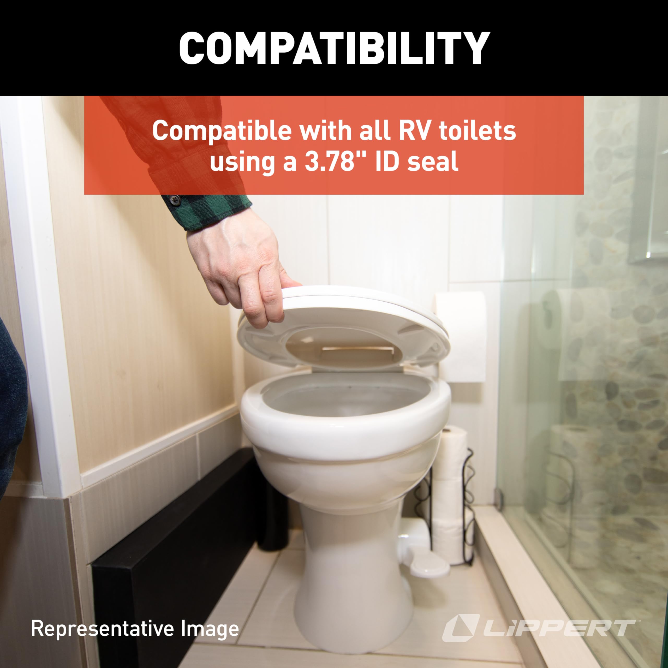 Flow Max™ Lippert Replacement RV Toilet Bottom Gasket & Mounting