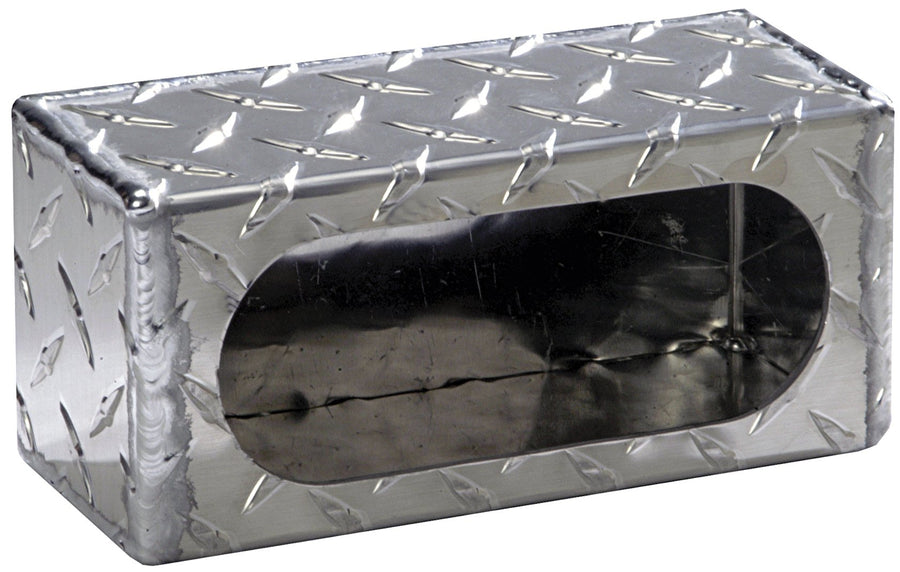 LB383ALDT Buyers Products Single Oval Light Box, Diamond Tread Aluminum, 6-Inch DOT Light Mount, 3 x 8 x 3 in, Truck, Trailer & Snow Plow Lighting