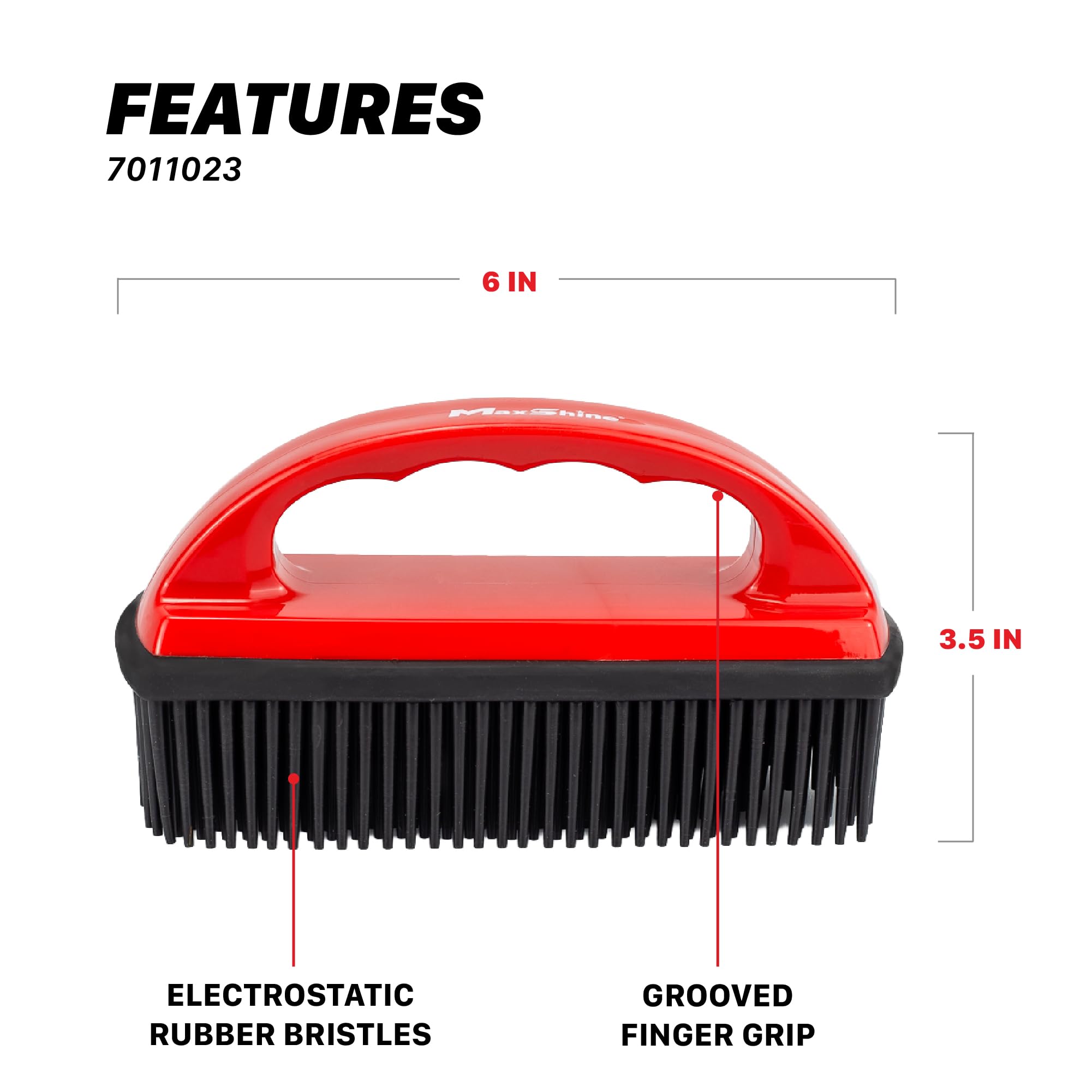 Maxshine Carpet Universal Car Lint & Hair Removal Brush - Electrostatic Rubber Bristles - Efficiently Removes Pet Hair from Dogs, Cats & Other Interiors & Carpets - Easy-to-Clean