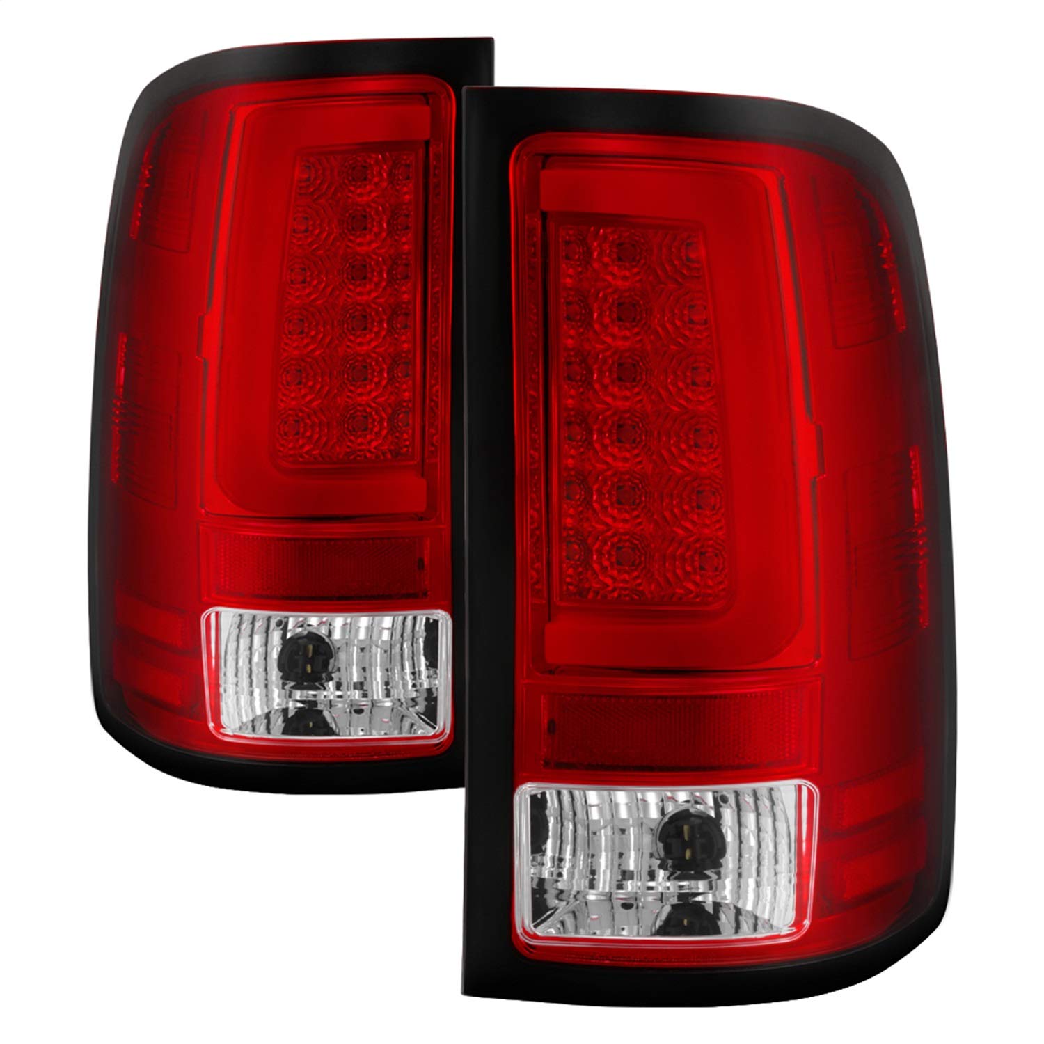 GMC Sierra 1500 Spyder 5084767 07-13 2500HD/3500HD 07-14 (does not fit 3500HD Dually Models) Version 2 Light Bar LED Tail Lights - Red Clear