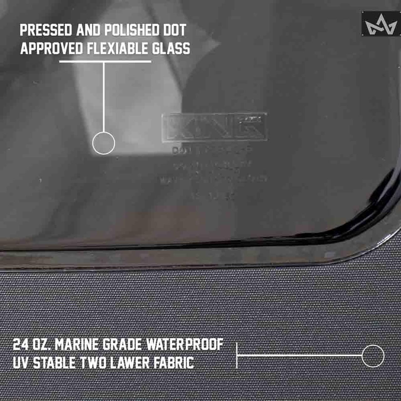 4WD King Premium Replacement Soft Top - Black Diamond Material with 31% Tinted Windows - Suitable for Suzuki Samurai 1986-1994 - Requires Factory Original Soft Top Hardware